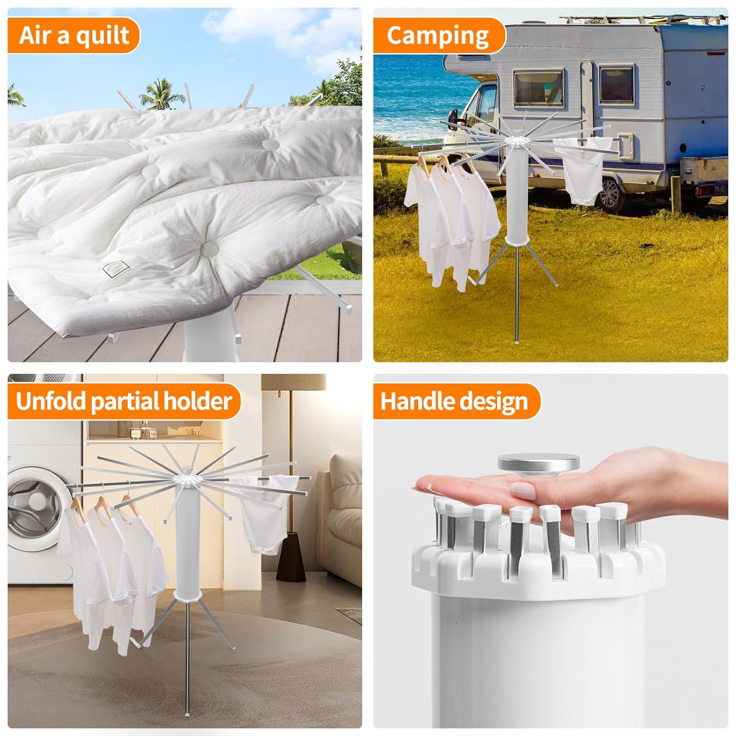 Foldable Rotary Clothes Drying Rack Stand (1 Pc) Foldable Rotary Clothes Drying Rack Stand (1 Pc)